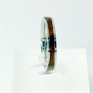 Silver and Brown Ring Size 11 #001